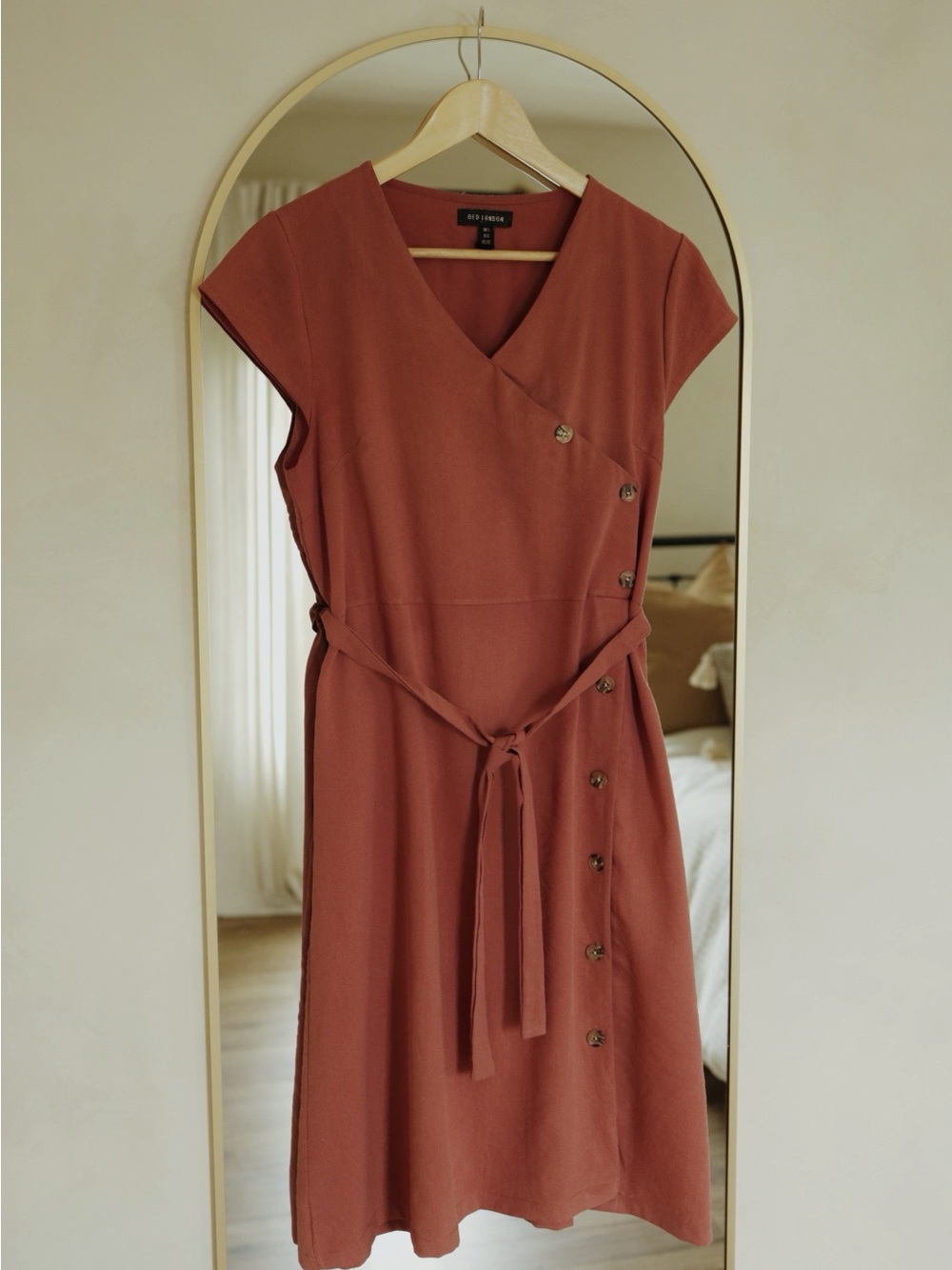 Cotton Blend Rust Dress